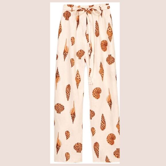 FARM RIO Leopard Shell Paper Bag Pants In Multi XS NEW NWT - Picture 3 of 10